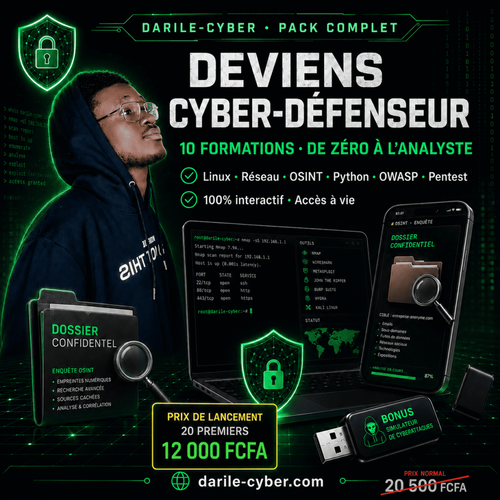 Cybersécurité : de Zéro à Cyber-Défenseur (Pack Complet, 10 Formations)
