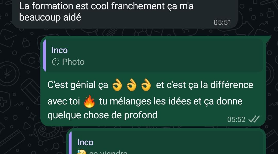 Témoignage WhatsApp — formation